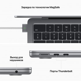 MacBook Air 13" (M2, 8C CPU/10C GPU, 2022), 8 ГБ, 512 ГБ SSD, «серый космос»